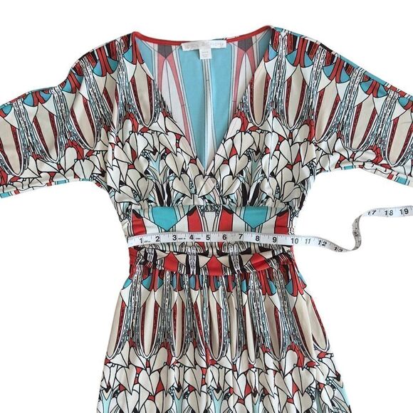 Boston Proper Multicolored Print Side Slits Maxi Dress Size 0 - Picture 10 of 16